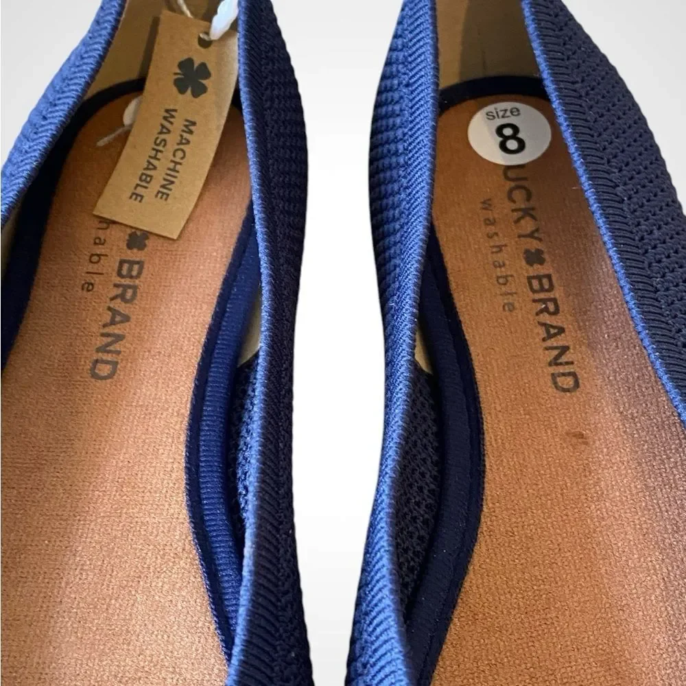 Lucky Brand blue Daneric knit washable Slip-On Flats Mary Jane NWOB size 8